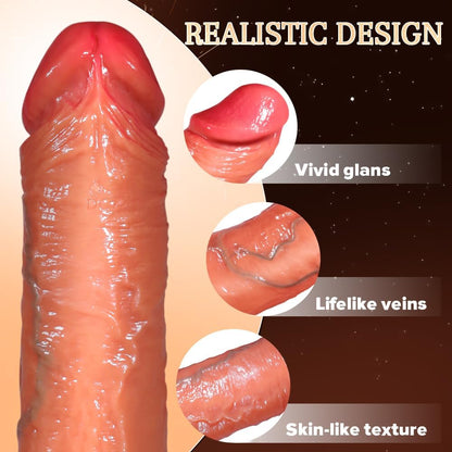 Realistischer Penishülle Vibrator Dildo Penisverlängerung, mit 9 Modi