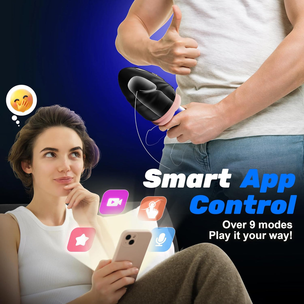 Penis Trainer Vibrator Sexmaschine Masturbationsgerät mit 9 Vibrationsstufen