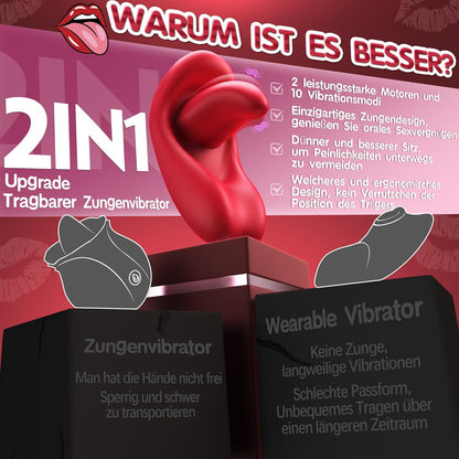 Flirtende Klitoris Vibratorensets Lecken Stimulator mit 10 Modi