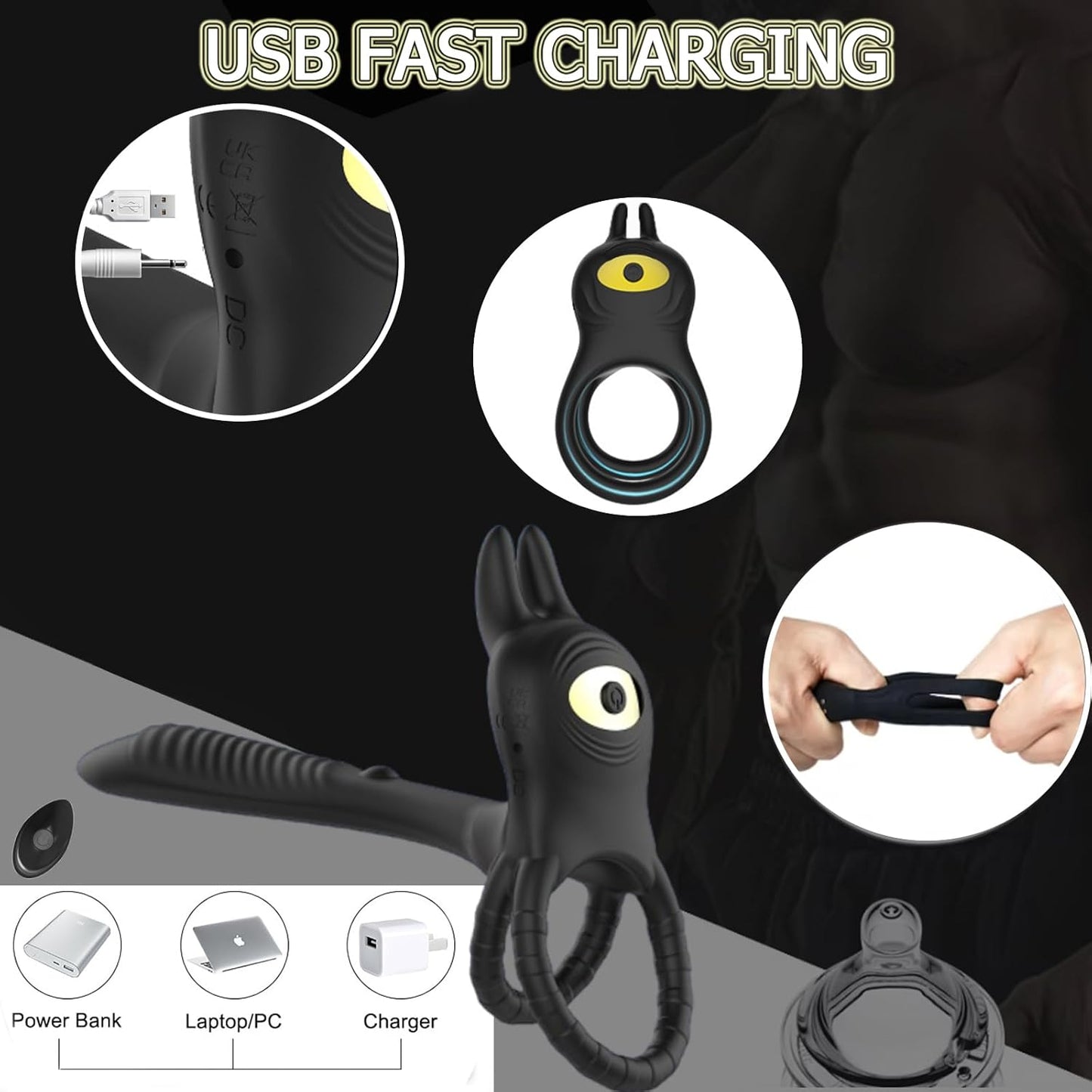 Ferngesteuerter Cock Ring Penisrainer Vibrator G-Punkt Aufsatz mit 10 Modi