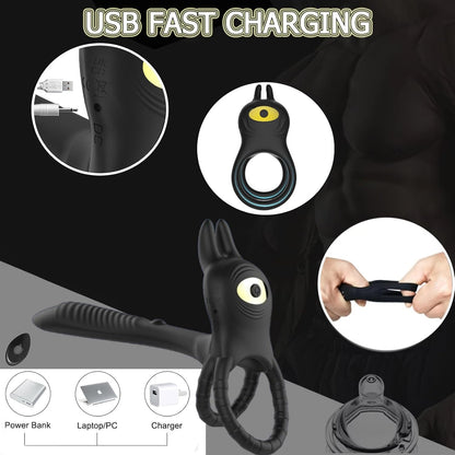 Ferngesteuerter Cock Ring Penisrainer Vibrator G-Punkt Aufsatz mit 10 Modi