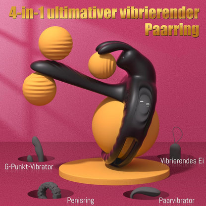 4 IN 1 Penistrainer Cock Ring Vibrator Sextoysets mit 10 Vibrationsmodi