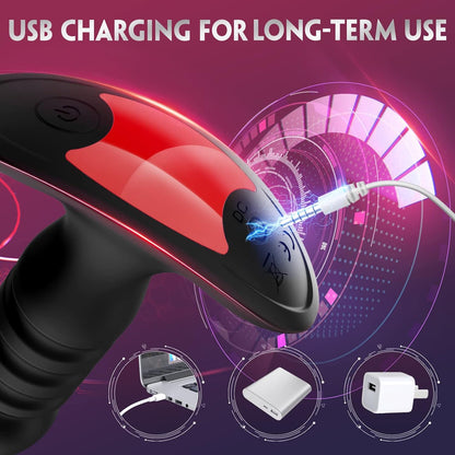 Analvibrator Prostata Massagegerät Stimulator mit 7 Stoß und Vibrationsmodi