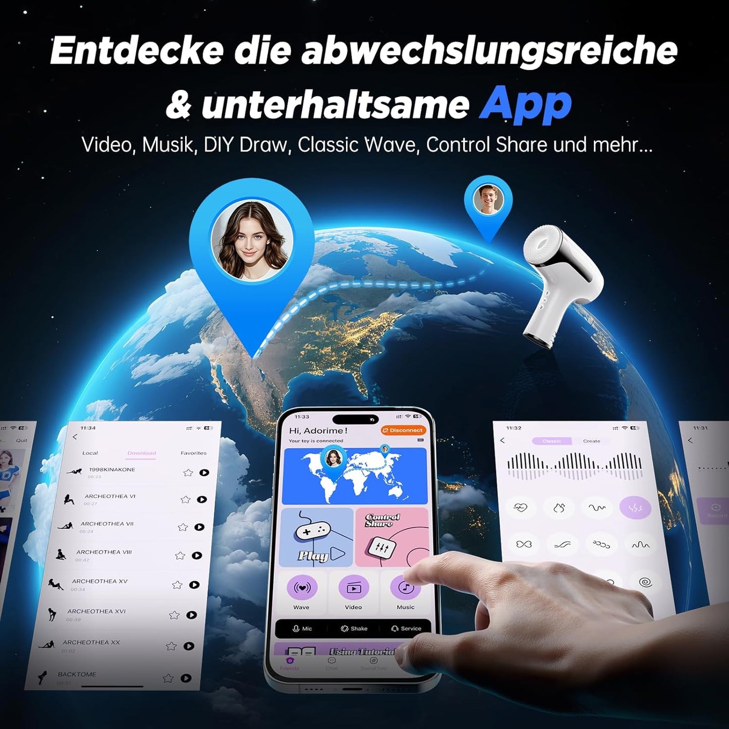 Abnehmbar Elektrischer Masturbator Sexmaschine Stroker mit 4 Stoß & Vibrationsmodi