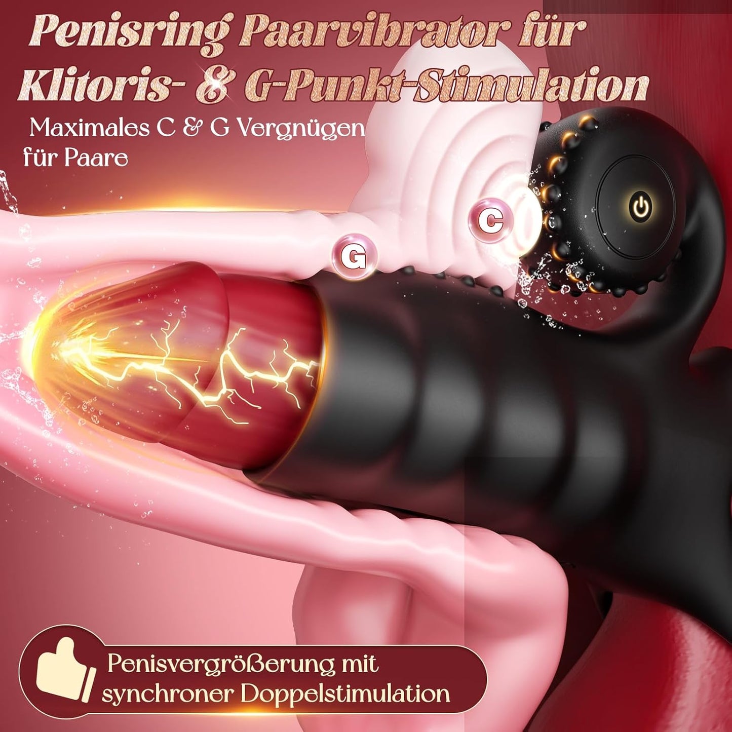 Smarte App-Steuerung Penishülle Cock Ring mit Klitorisstimulator & 9 Modi