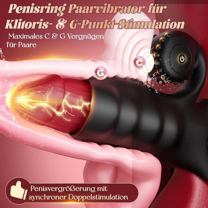 Smarte App-Steuerung Penishülle Cock Ring mit Klitorisstimulator & 9 Modi