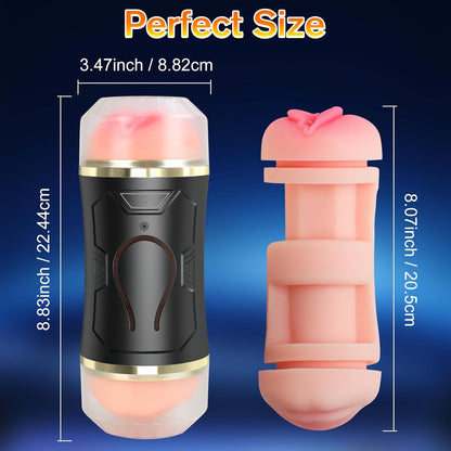 Offener Realistischer Masturbator Penistrainer Vibrator mit 10 Vibrationsmodi