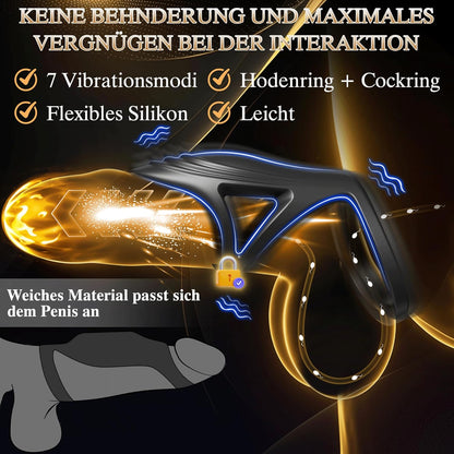 3 IN 1 Dual Cockring Penistrainer Vibrator Masturbator mit 7 Vibrationsmodi