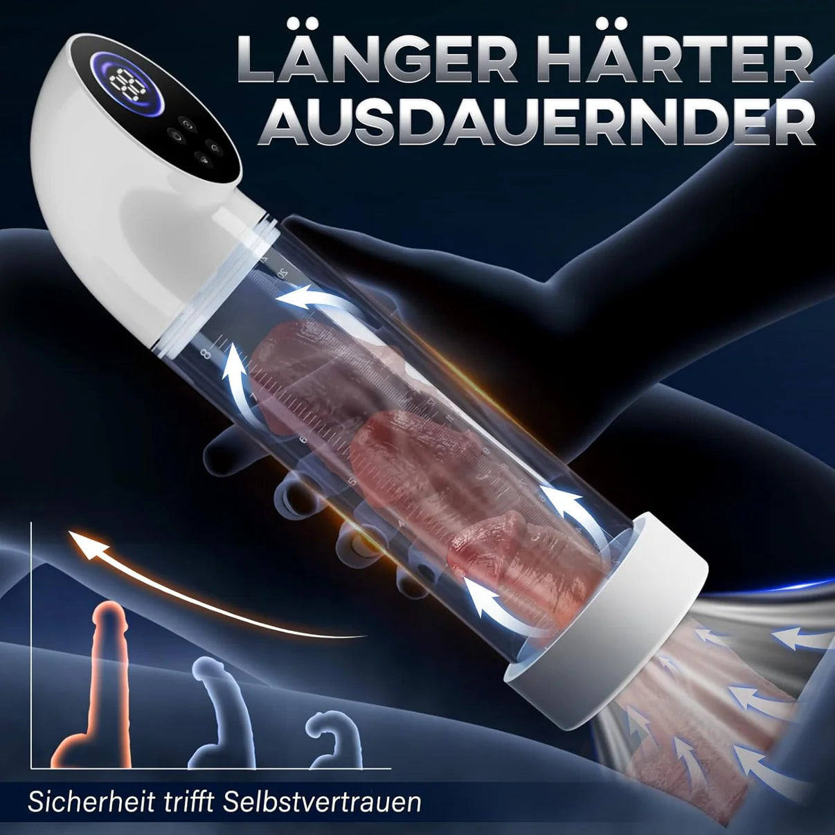 LCD-Display Elektrische Penis Pumpe Vakuumpumpe mit 6 Stufen Saugkraft