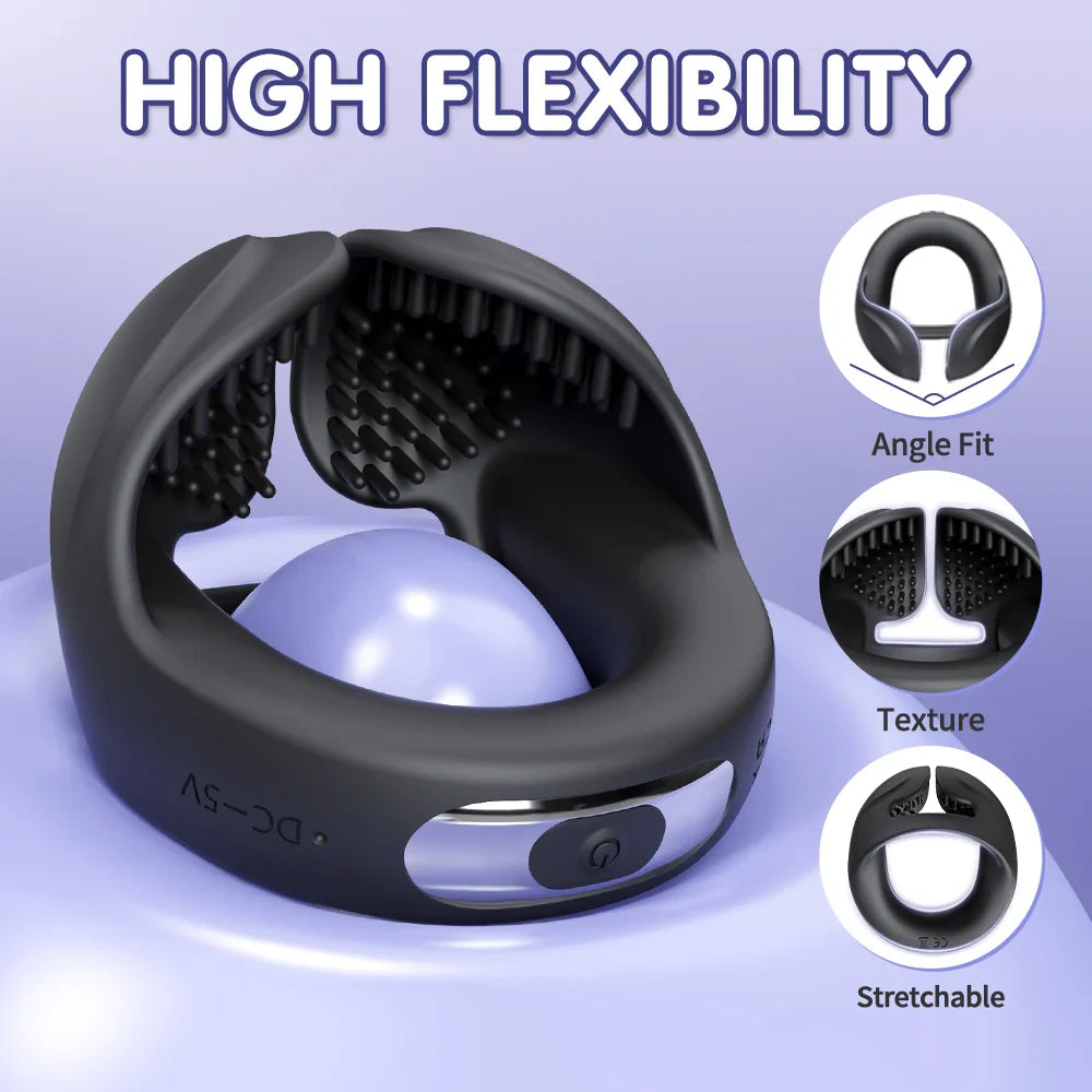 2 IN 1 Extrem Vibrierender Penisring Massagegerät mit 10 Vibrationsmodi