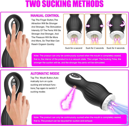 Automatische Masturbator Zungenvibrator Penis Maschine mit 7 * 7 Saugmodus