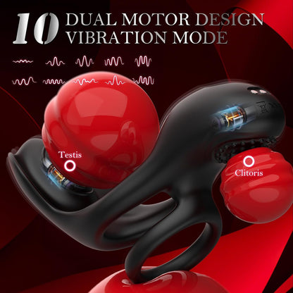 3 IN 1 Penis Trainer Vibrator Cockring Testicles Stimulator mit 10 Vibrationsmodi