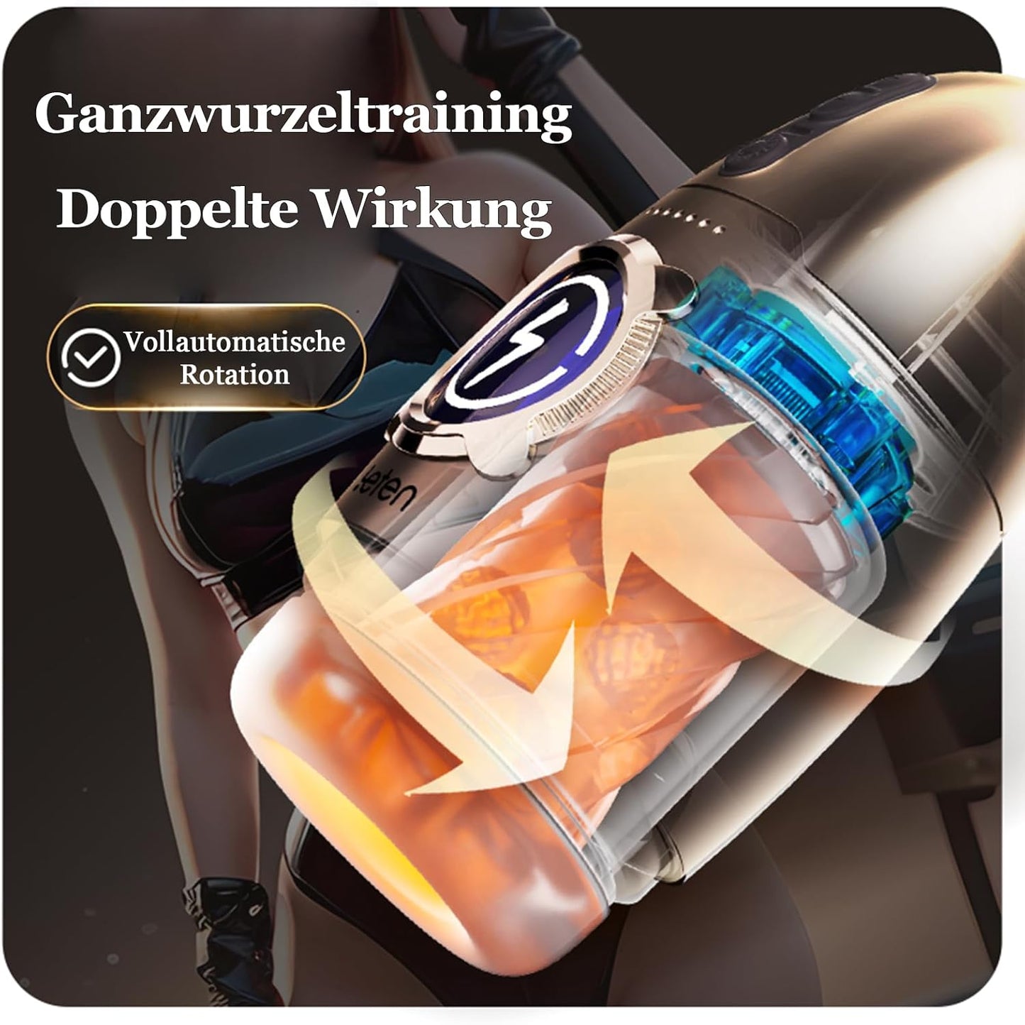 Elektrischer Masturbator Cup Penistrainer mit 5 Saugmodi 7 Rotationsmodi