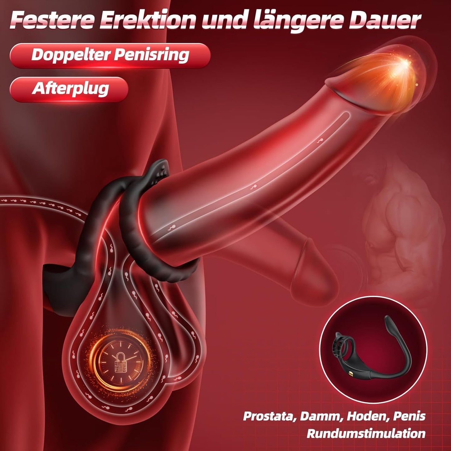 APP Steuerung Penisring Prostate Massager Anal Vibrator mit 10 Vibrationsmodi