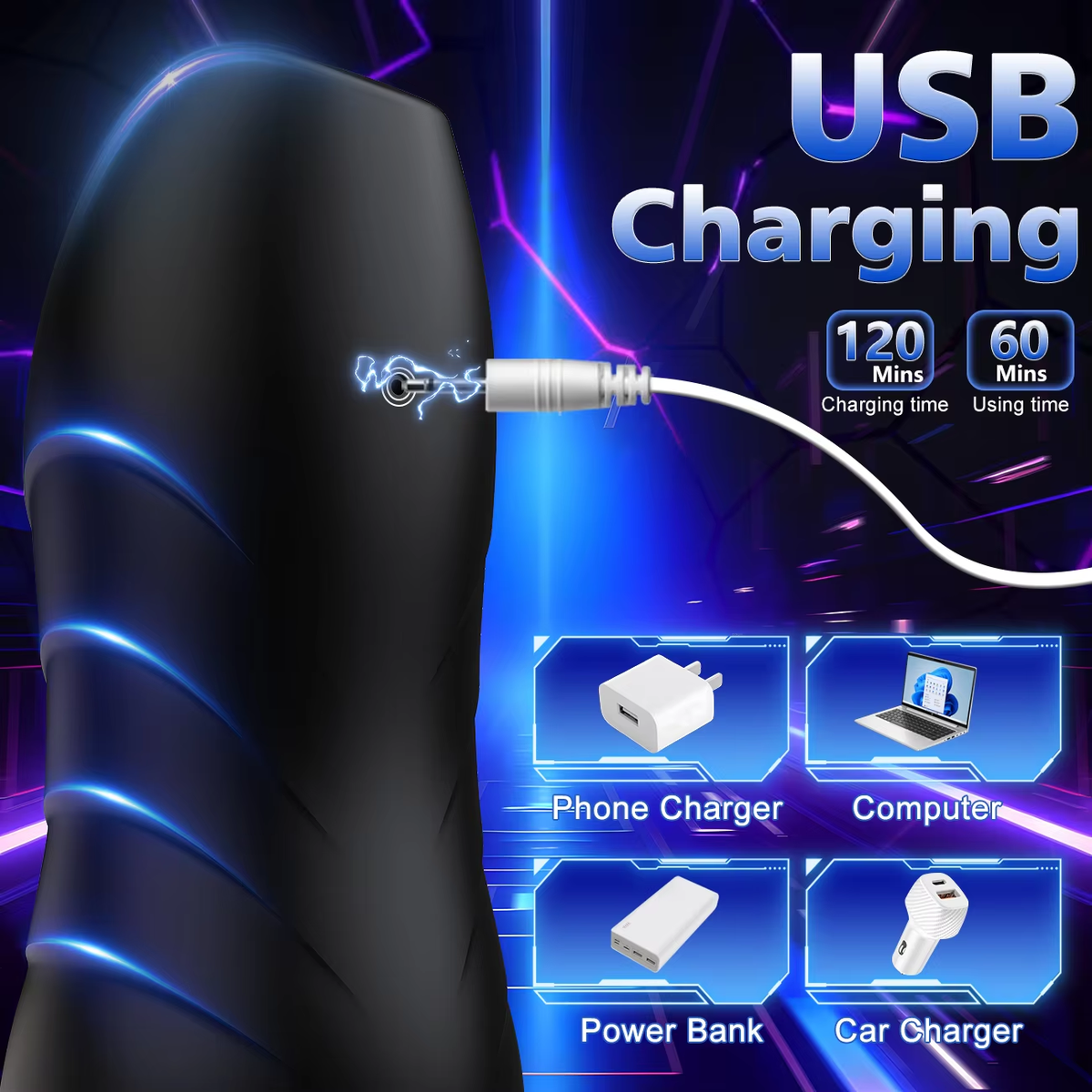 Elektrischer Masturbator Penis Trainer Vibrator Vergrößerung mit 10 Vibrationsmodi