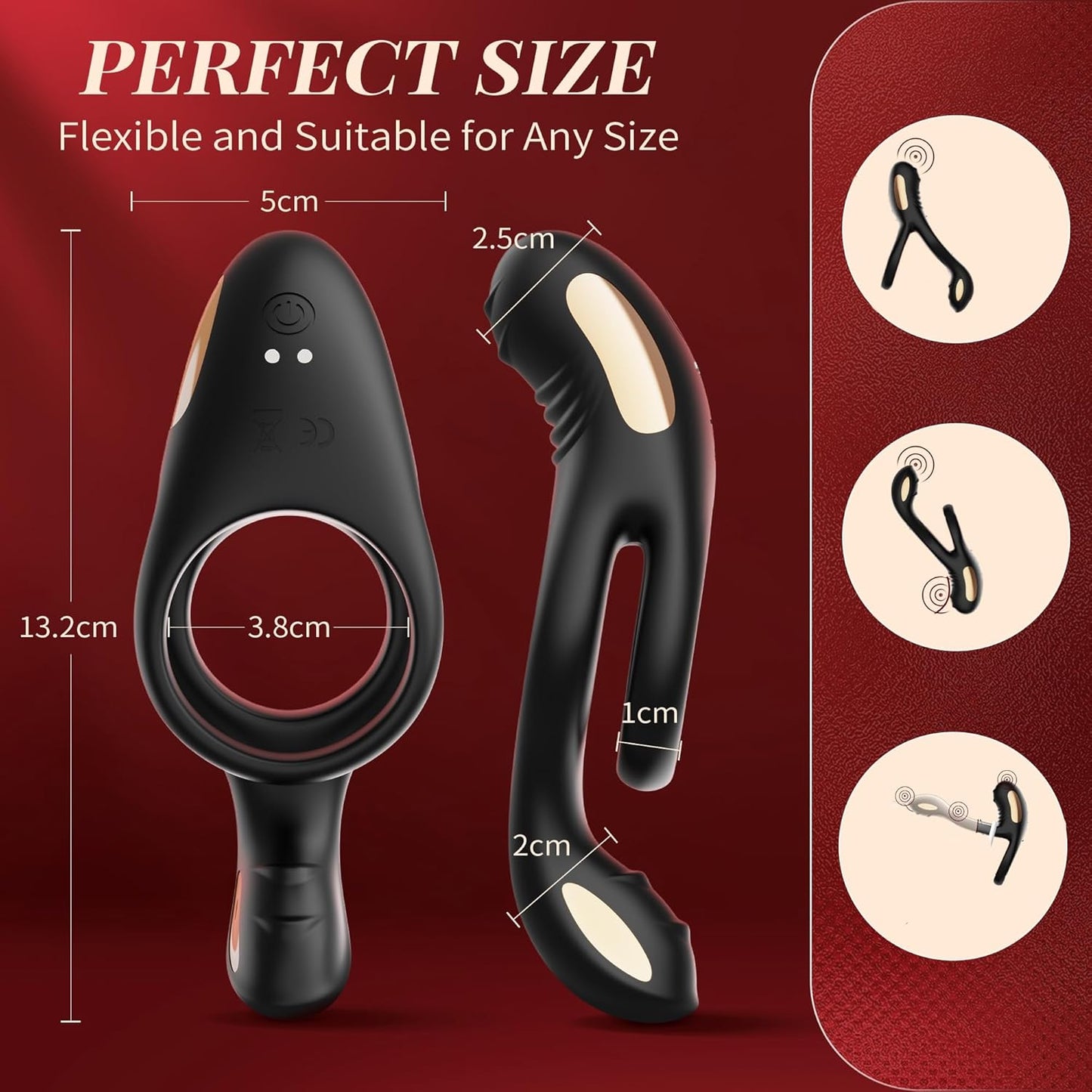 Dual Cockring Massagegerät Penistrainer Vibrator mit 10 Vibrationsmodi