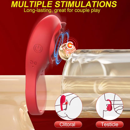 Rose Vibrator Klitorisstimulator Penisring Hodenmassagegerät mit 9 Vibrationsmodi