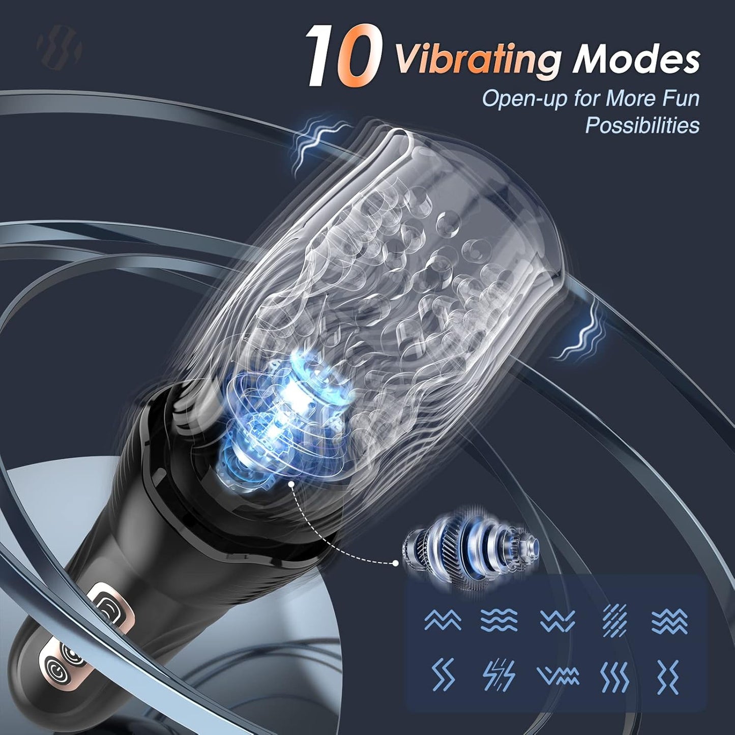 Automatischer Masturbator Penis Stroker mit 5 Stoß & Rotationsmodi & 10 Vibrationsmodi