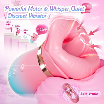 5 IN1 Saugvibrator Rose Toy mit 10 Vibrationsmodi & 4 Saugmodi