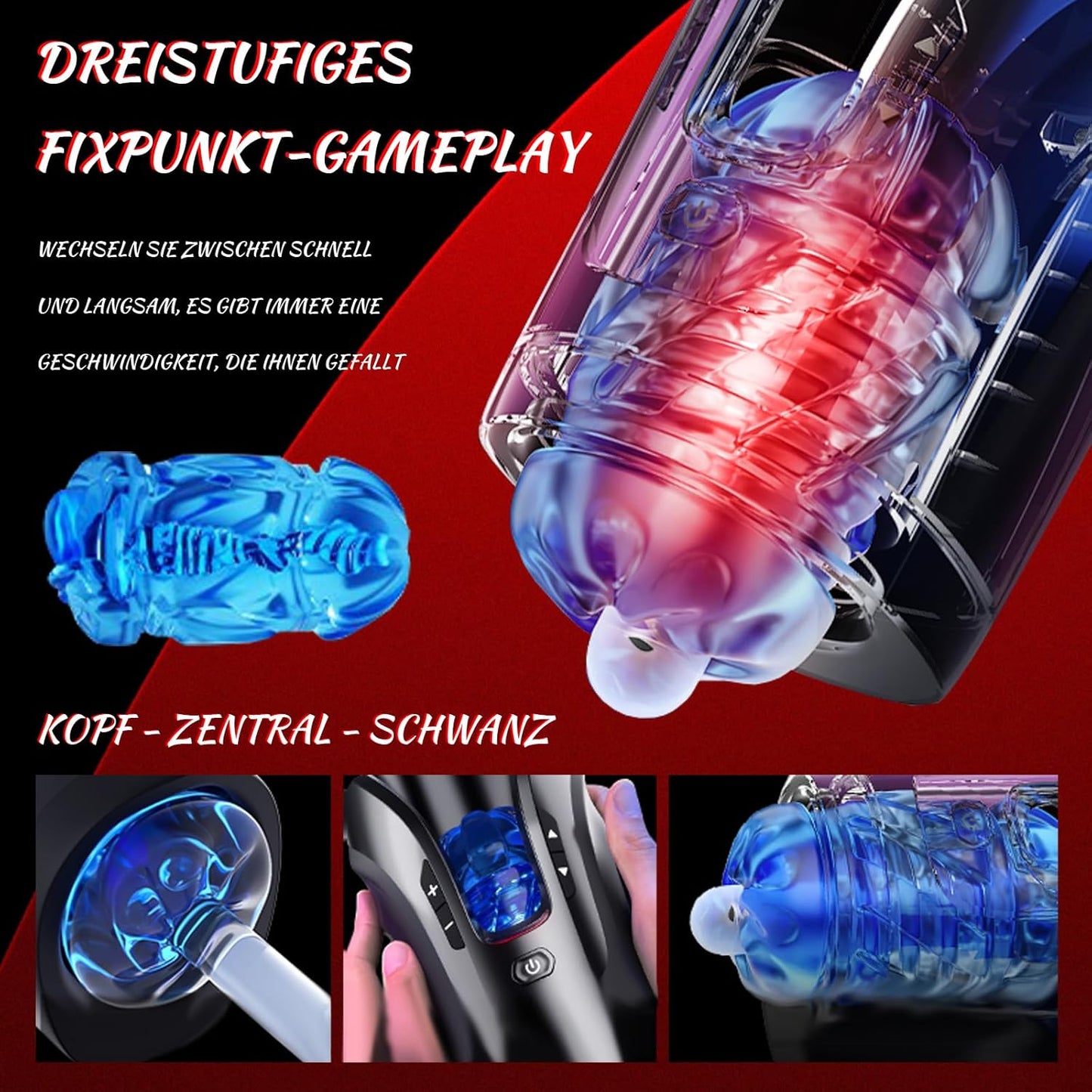 Cannon King Mini Elektrischer Masturbator Cup mit 10 Stoßmodi und 10 Geschwindigkeitsstufen