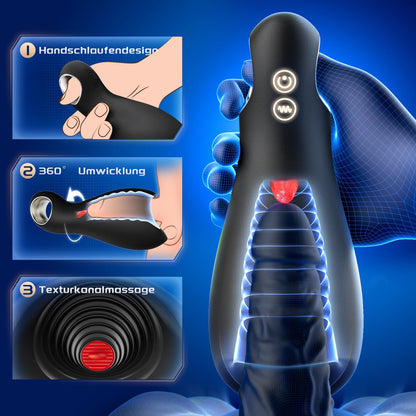 Elektrischer Penistrainer Masturbator mit 5 Zungenleckmodi & 10 Vibrationsmodi