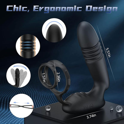 3 IN 1 Analvibratoren Prostata Stimulator Massagegeräte mit 9 Teleskopmodi 9 Vibrationsmodi