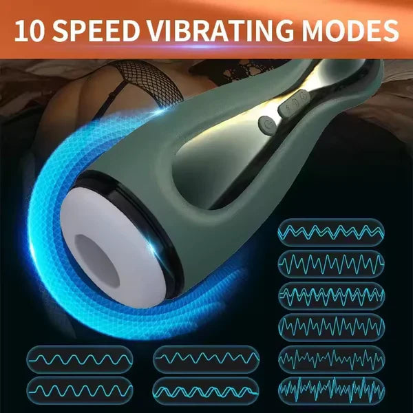 Automatischer Stroker Blowjob Masturbatoren mit 3 Saugnäpfen und 6 Starken Vibrationen