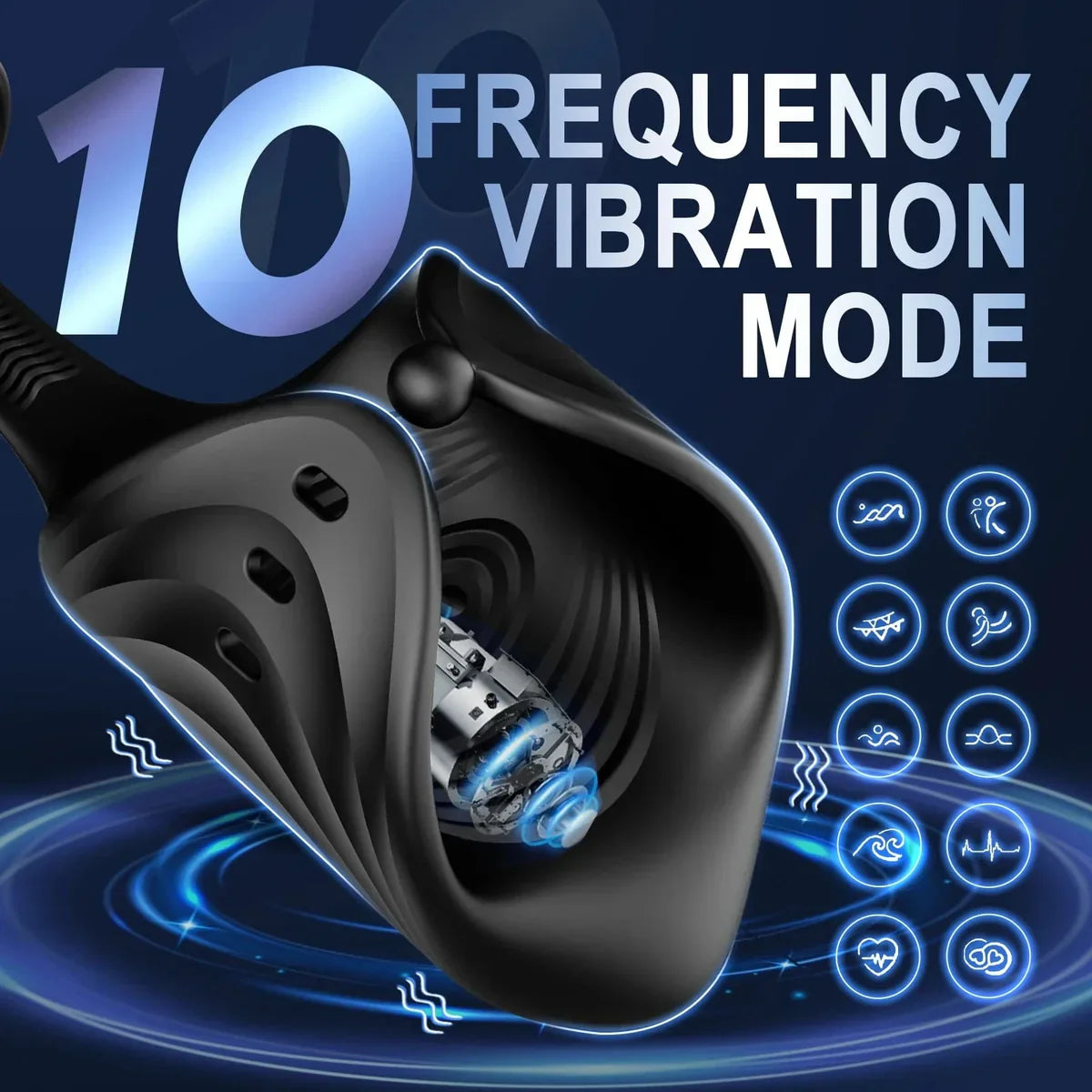 2 IN 1 Elektrischer Penistrainer Vibrator Stimulator Masturbator mit 10 Modi