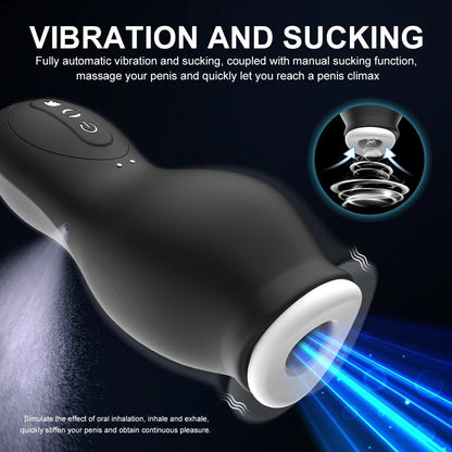 Elektrischer Masturbatoren Penistrainer Stroker Blowjob mit 7 Vibrations und 7 Saugmodi