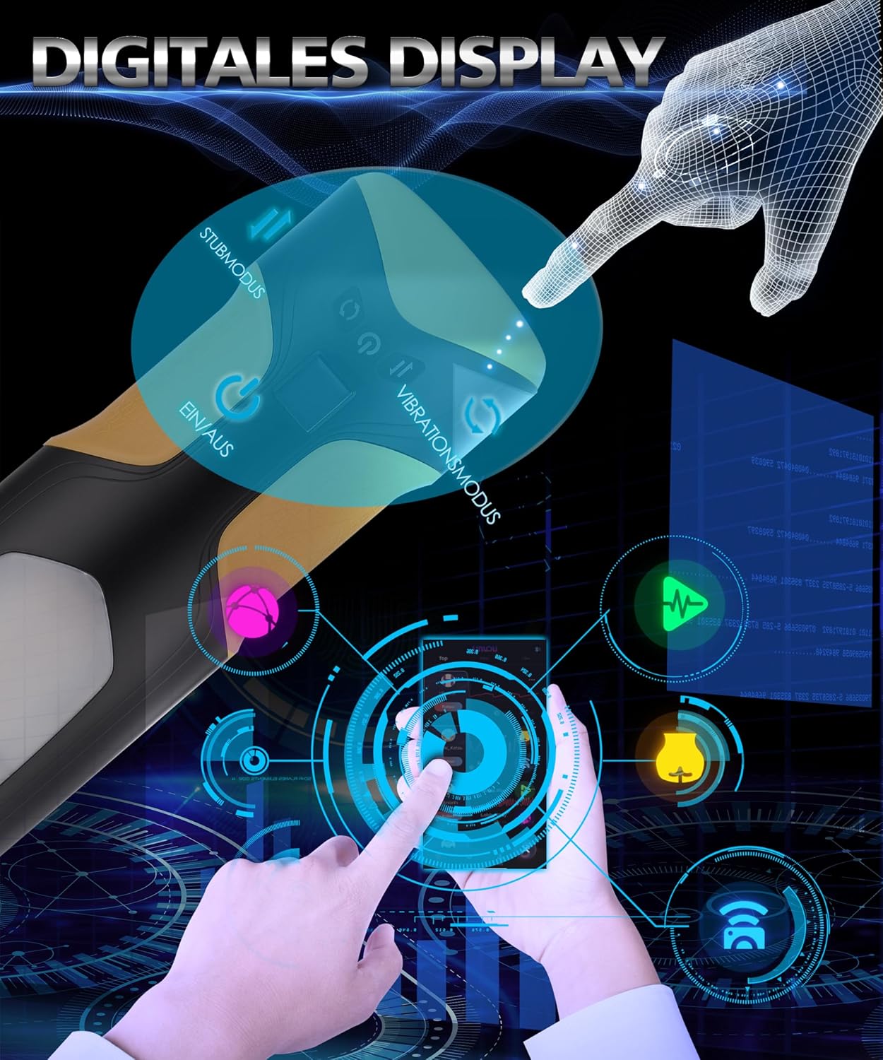 APP-Steuerung Elektrisches Masturbator Penis Stroker mit 8 Modi & Teleskopfunktion & Rotierender