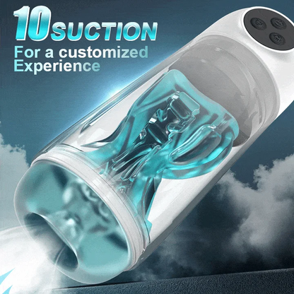 Automatischer Masturbator Penispumpe Blowjob mit 10 Saug und Vibrationsmodi