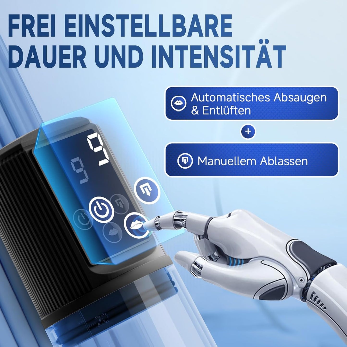LCD-Display Elektrischer Penispumpe Penisvergrößerung mit 9 Saug und Trainingsmodi