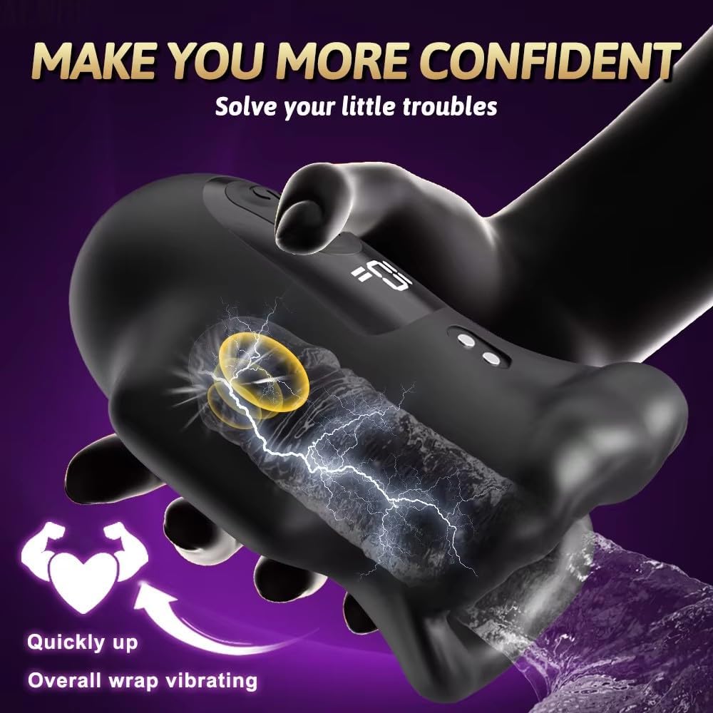 Elektrische Penistrainer Erektionshilfe Masturbator mit 10 Vibrationsmodi