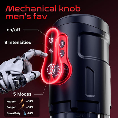 Automatischer Masturbator Penispumpe Blowjob-Maschine mit 5 Stößen und 9 Rotationen