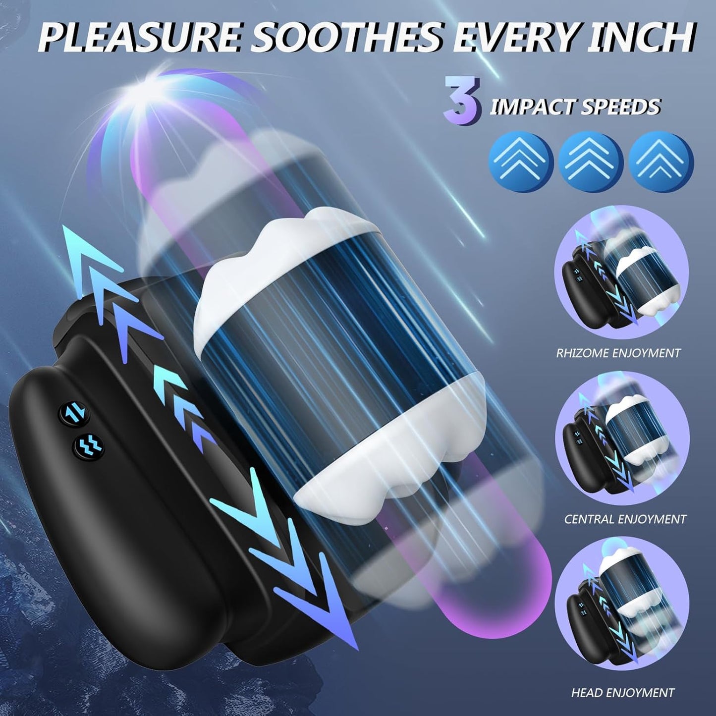Elektrischer Masturbator Penistrainer Sexmachine mit 10 Vibrationsmodi & 3 Teleskopfunktion