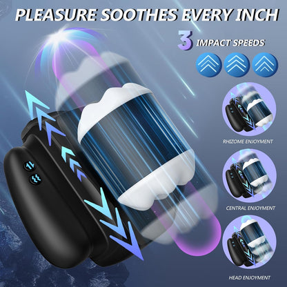 Elektrischer Masturbator Penistrainer Sexmachine mit 10 Vibrationsmodi & 3 Teleskopfunktion