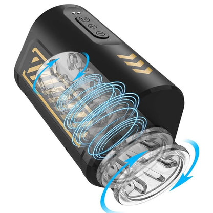 2 in 1 Automatische Rotierender Stoß Masturbator mit 7 Stoß und Rotationsmodi