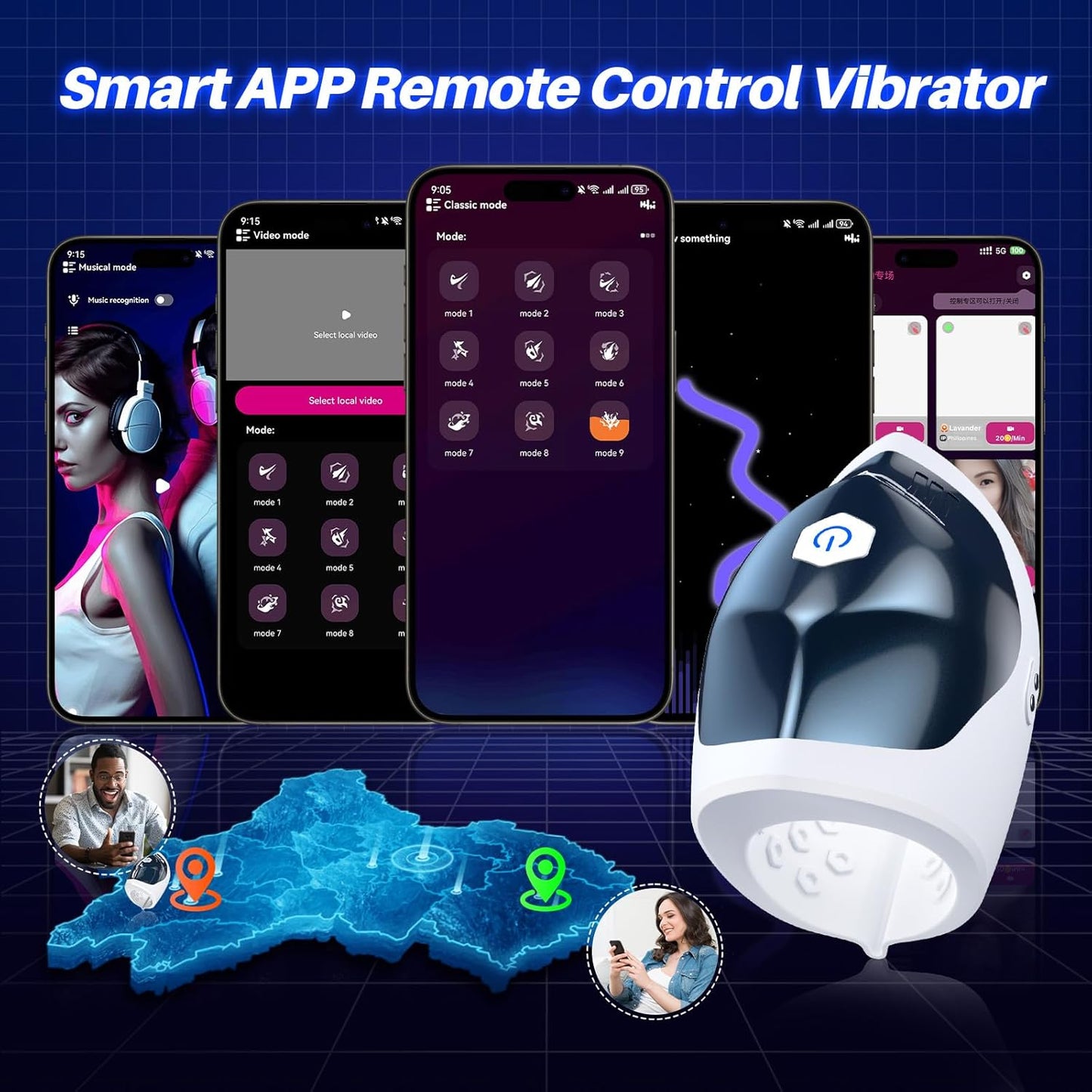 KI-Control Penistrainer Eichel Vibrator Masturbator Stroker mit 10 Vibrationsmodi