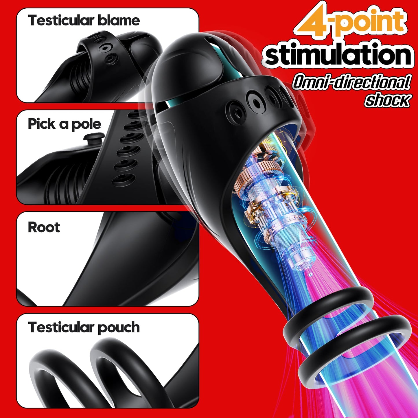 Elektrischer Penisring Eichelvibrator Masturbator mit 10 Vibrationsmodi