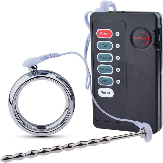 Elektroschock Penisring Eicheltrainer Stimulator mit 5 Einstellbare Geschwindigkeiten