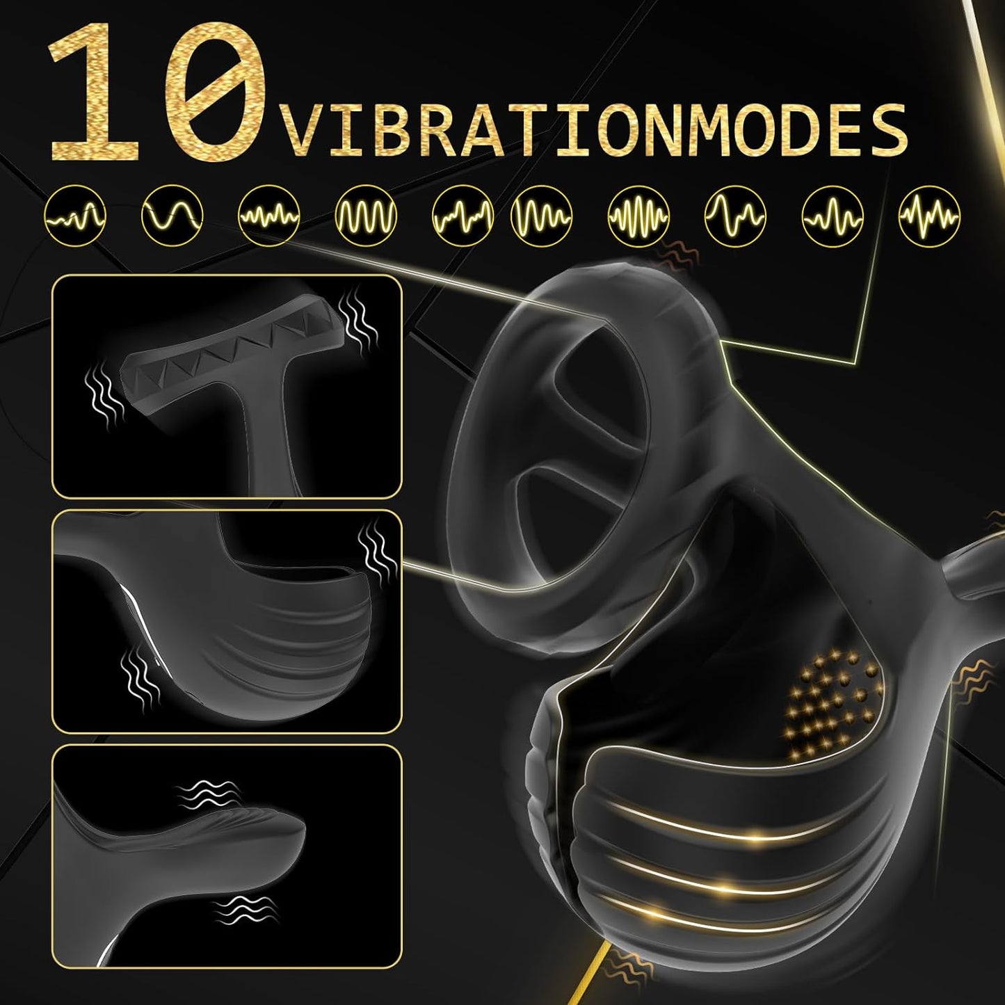 Hodentrainer Cock Ring Penistrainer Vibrator mit 10 Vibrationsmodi