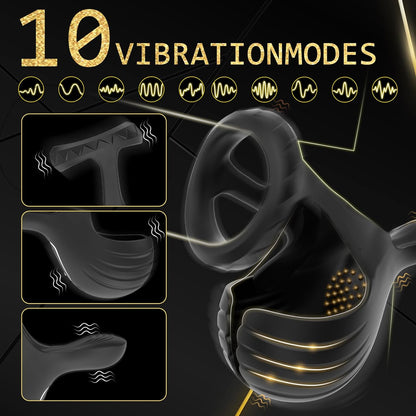 Hodentrainer Cock Ring Penistrainer Vibrator mit 10 Vibrationsmodi