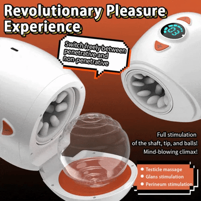 Hochgeschwindigkeits Doppelter Stimulation Masturbator mit 10 Teleskop & Vibrationsmodi