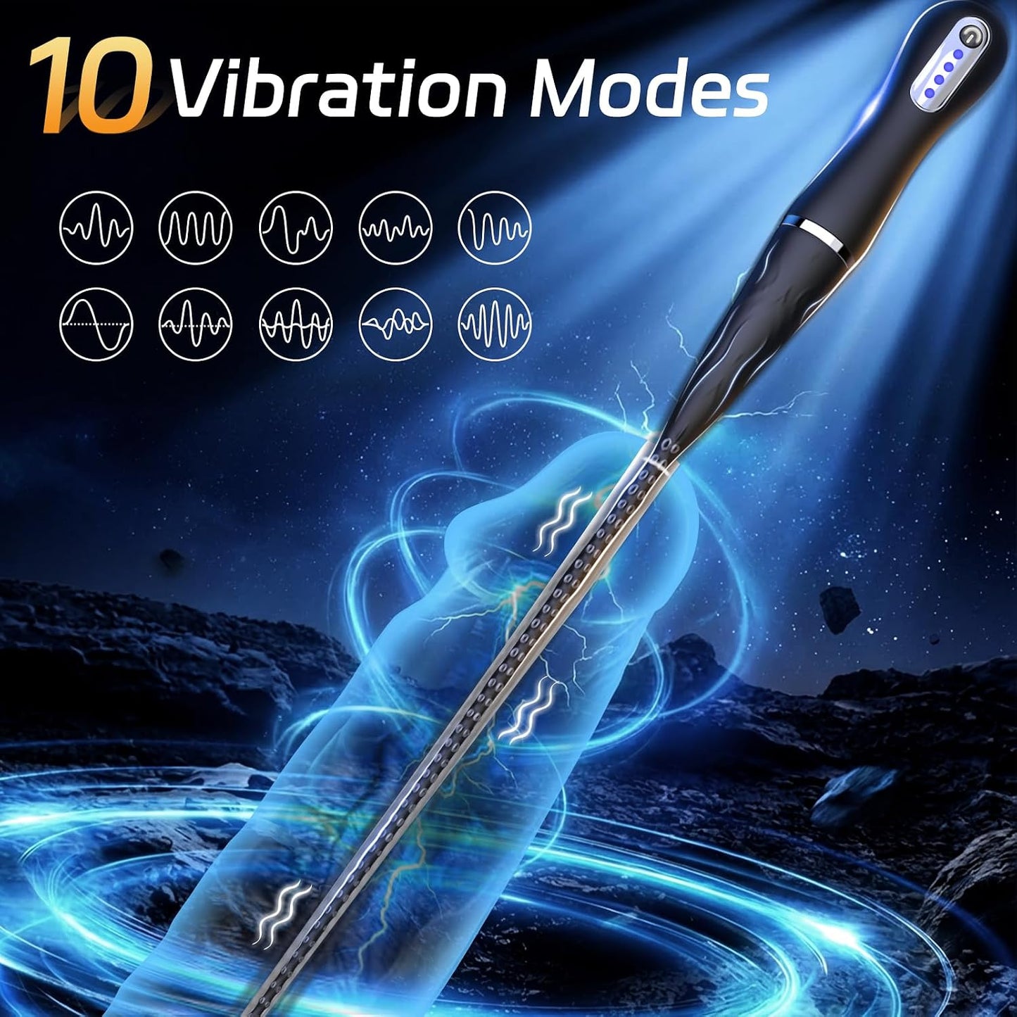 Oktopus Tentakel-Sonden Harnröhrenvibrator Prostata-Massagegerät Penisplug mit 10 Vibrationsmodi
