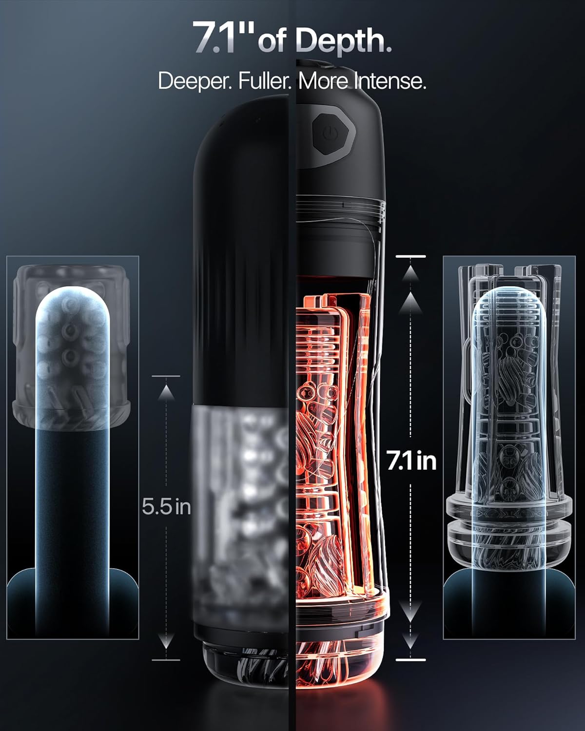 AI Sync Masturbator Stroker Blowjob Penispumpe mit 7 Geschwindigkeits Saug & Vibration