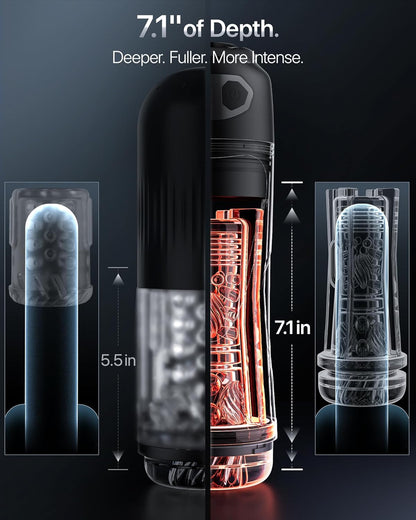 AI Sync Masturbator Stroker Blowjob Penispumpe mit 7 Geschwindigkeits Saug & Vibration