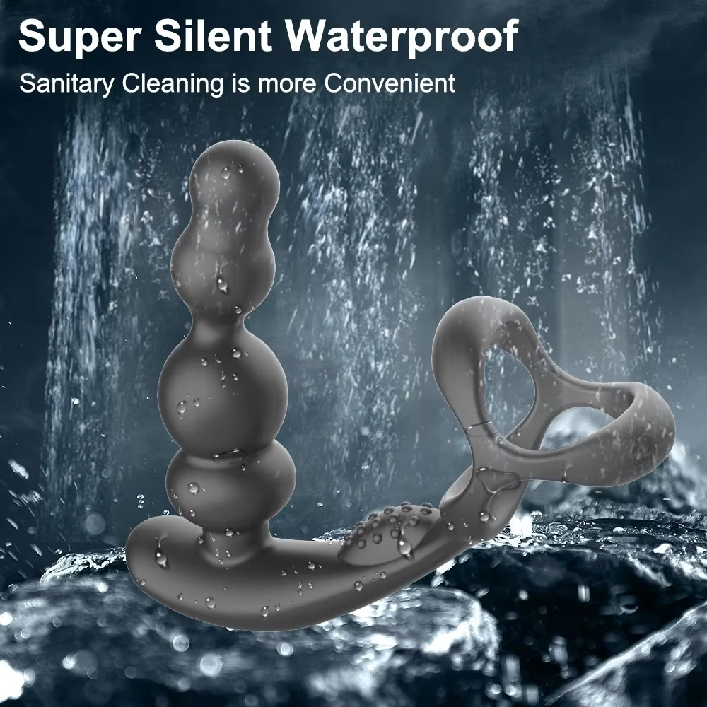 360° Drehbarer Analplug Penisring Prostata-Massagegerät mit 9 Vibrations und 3 Rotationsmodi