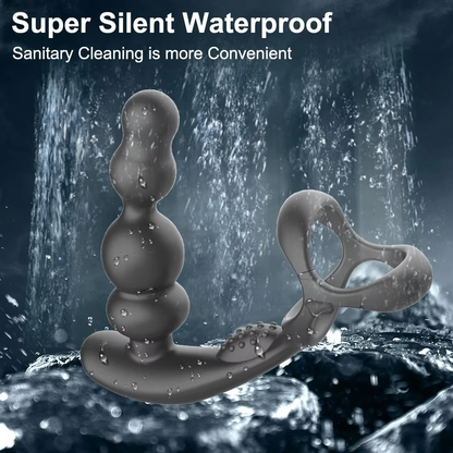 360° Drehbarer Analplug Penisring Prostata-Massagegerät mit 9 Vibrations und 3 Rotationsmodi