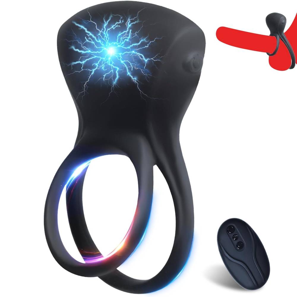 E-Stim Cock Ring Penis Trainer Stimulator mit 10 Vibrationsmodi und 5 Elektroschocks