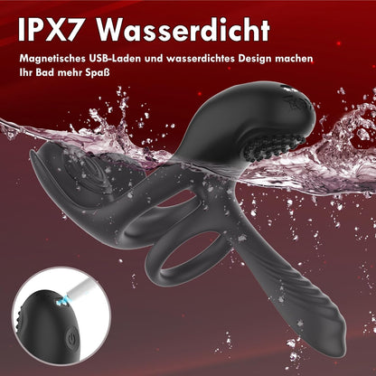 3 IN 1 Paare Vibrator Penisringe Erektion Stimulator mit 10 Vibrationsmodi